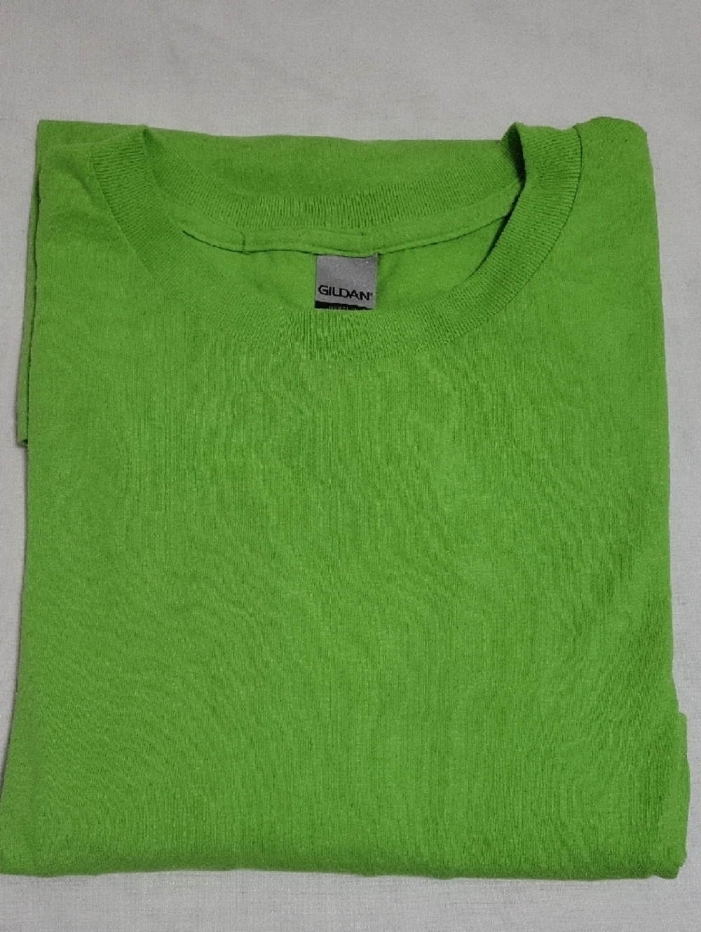 Mens Shirt Gildan Neon Green Short-Sleeve Crewneck Tee #1392
